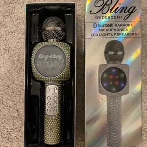 Bling Iridescent Bluetooth karaoke Microphone and Led light-up speakers